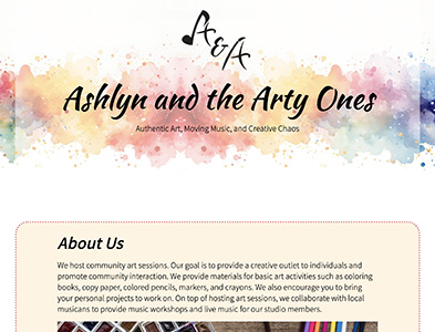 ashlyn and arty one website